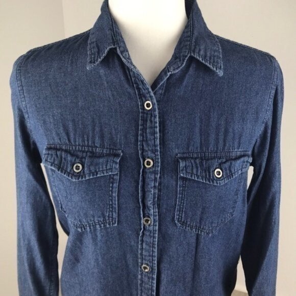 Ali & Kris Blue Button Down Shirt Size M - Picture 4 of 8